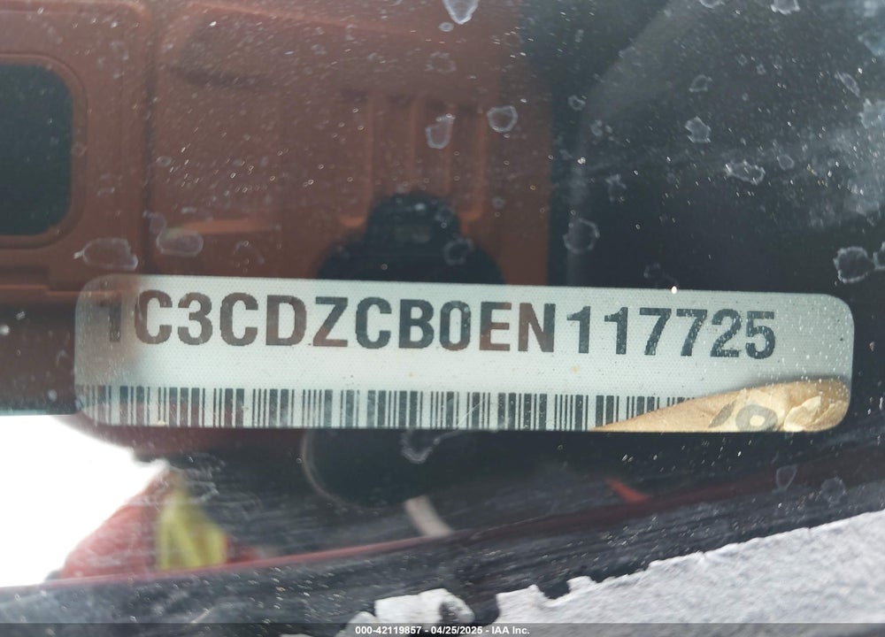 2014 DODGE AVENGER VIN: 1C3CDZCB0EN117725