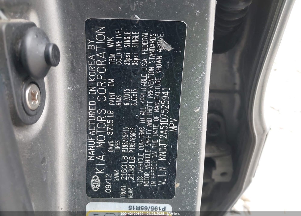 2013 KIA SOUL VIN: KNDJT2A51D7525941