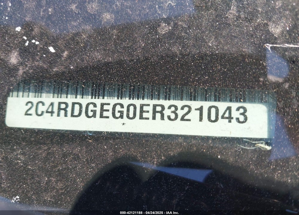2014 DODGE GRAND CARAVAN R/T VIN: 2C4RDGEG0ER321043