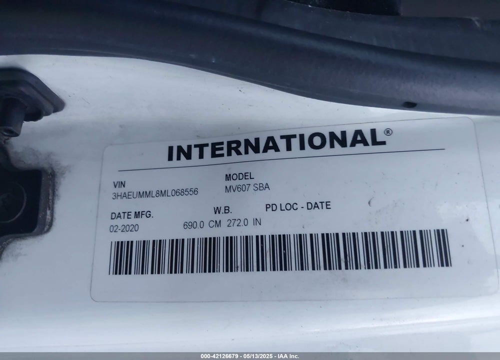 2021 INTERNATIONAL MV VIN: 3HAEUMML8ML068556
