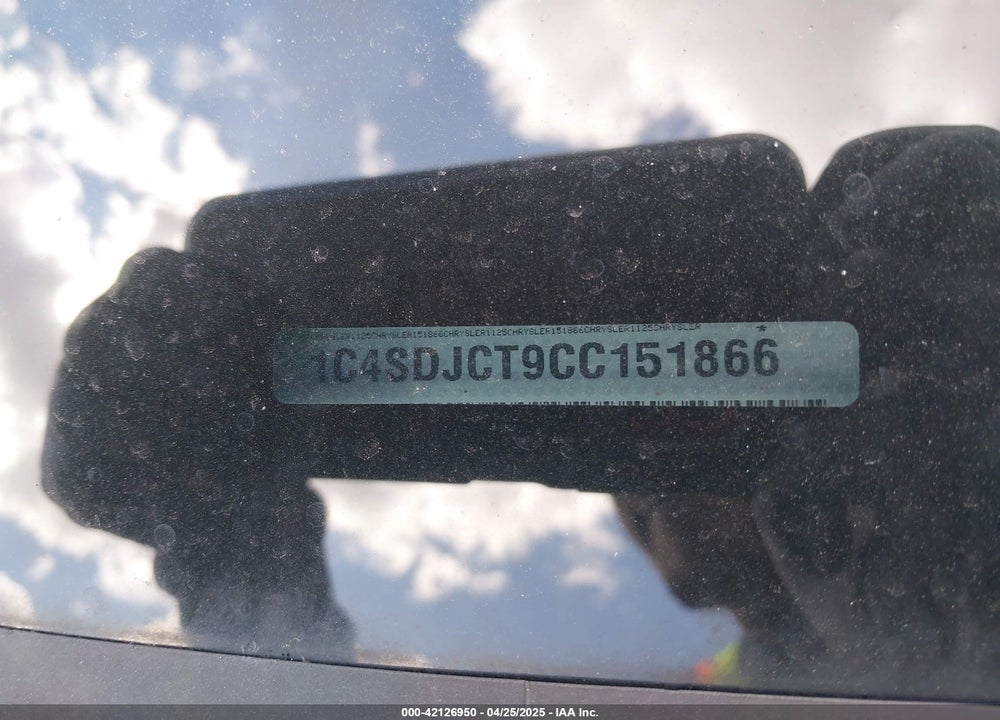 2012 DODGE DURANGO VIN: 1C4SDJCT9CC151866