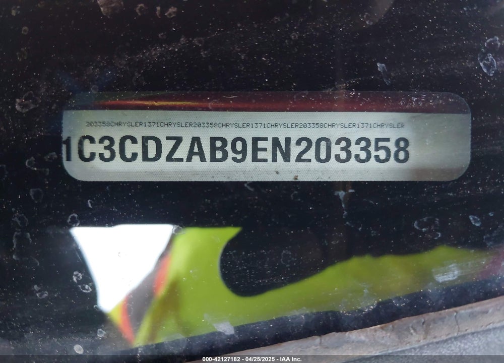 2014 DODGE AVENGER VIN: 1C3CDZAB9EN203358