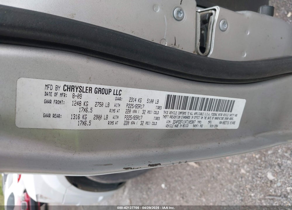 2010 DODGE JOURNEY SXT VIN: 3D4PG5FV1AT105907