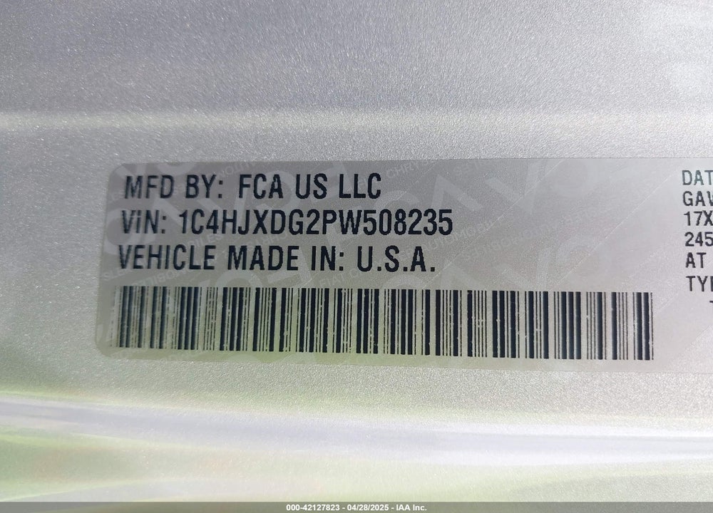 2023 JEEP WRANGLER 4-DOOR SPORT S 4X4 VIN: 1C4HJXDG2PW508235