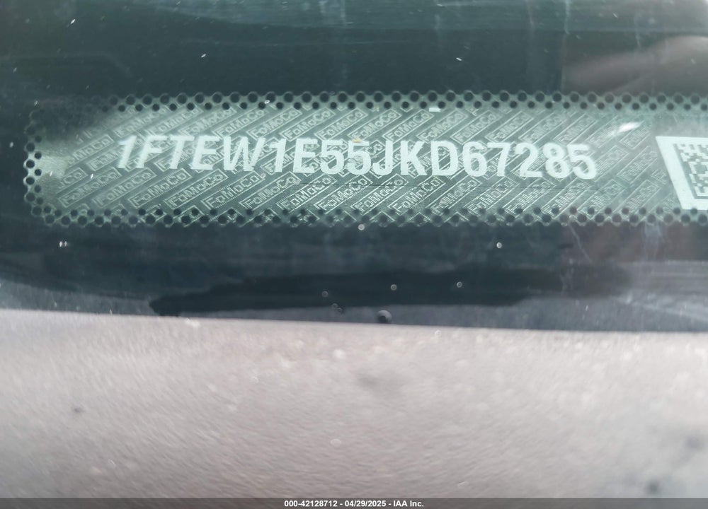 2018 FORD F-150 VIN: 1FTEW1E55JKD67285