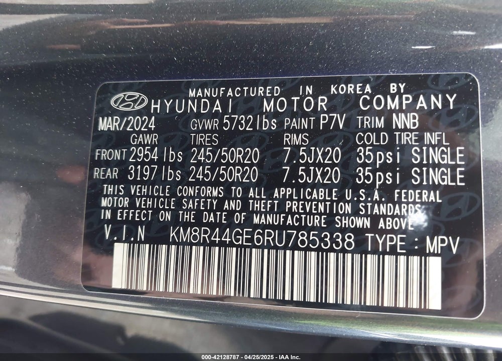 2024 HYUNDAI PALISADE SEL VIN: KM8R44GE6RU785338