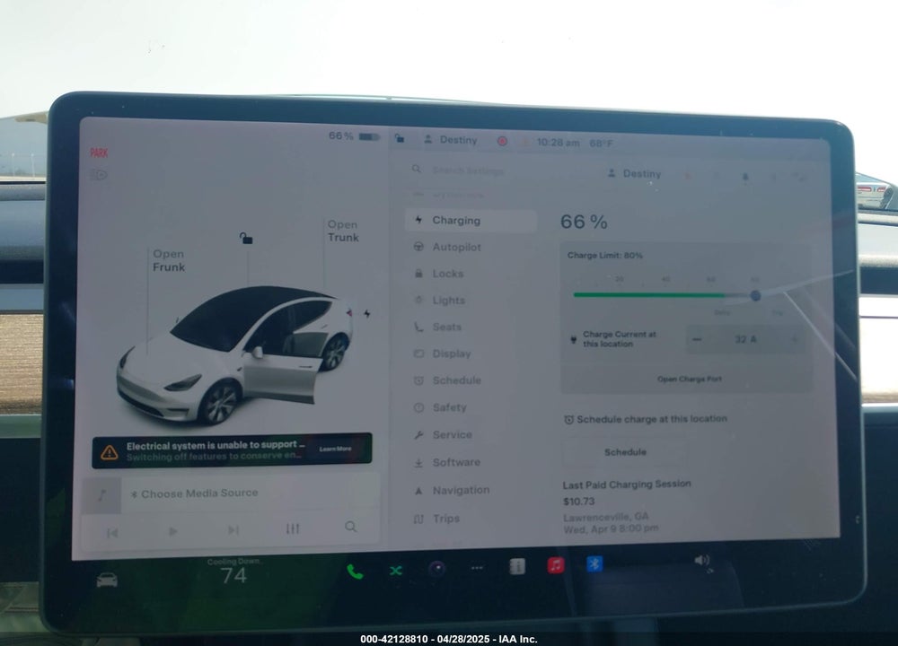 2021 TESLA MODEL Y STANDARD RANGE REAR-WHEEL DRIVE VIN: 5YJYGDED4MF192824