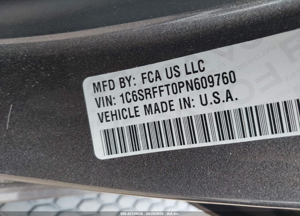 2023 RAM 1500 BIG HORN 4X4 5'7 BOX VIN: 1C6SRFFT0PN609760