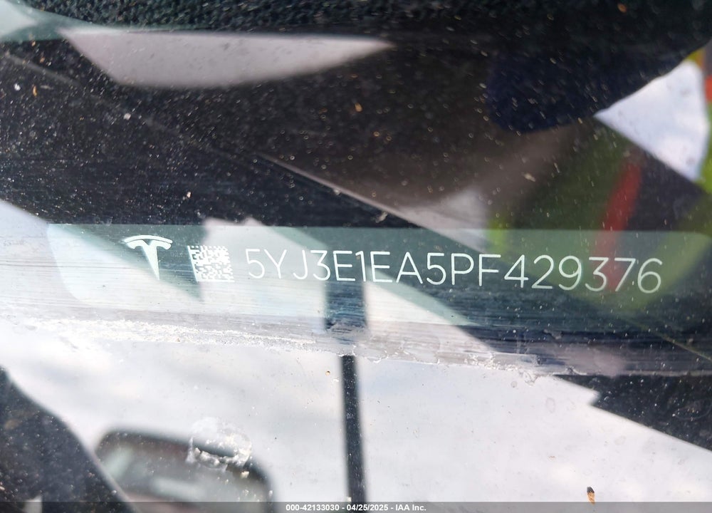 2023 TESLA MODEL 3 REAR-WHEEL DRIVE VIN: 5YJ3E1EA5PF429376