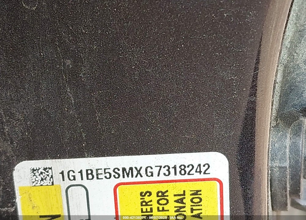 2016 CHEVROLET CRUZE LT AUTO VIN: 1G1BE5SMXG7318242