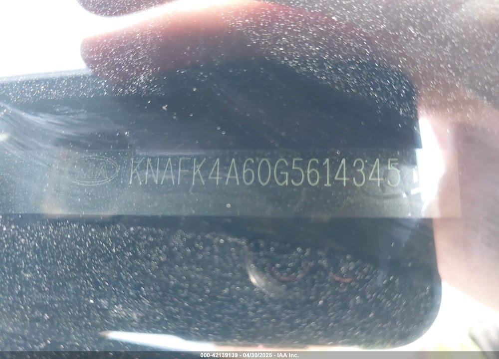 2016 KIA FORTE VIN: KNAFK4A60G5614345