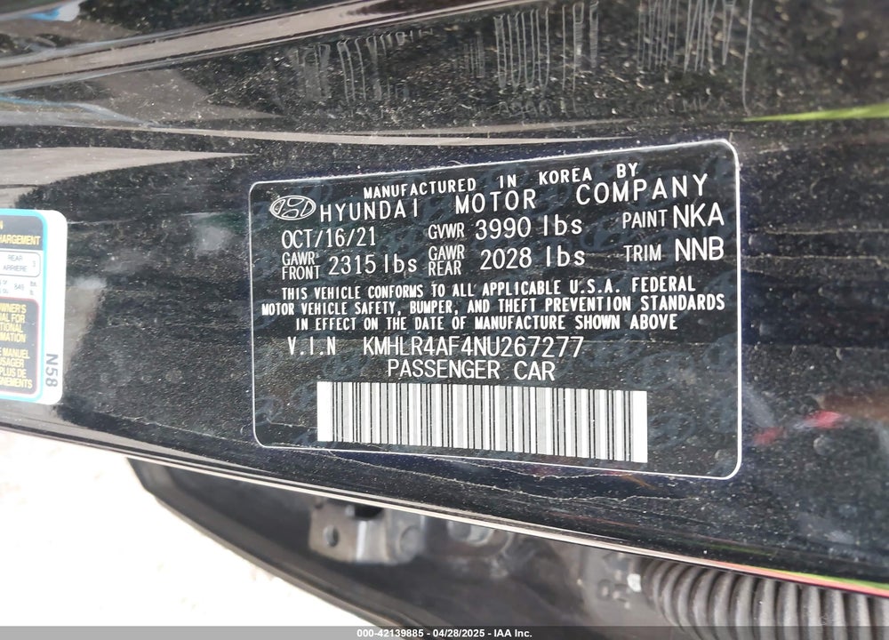 2022 HYUNDAI ELANTRA VIN: KMHLR4AF4NU267277