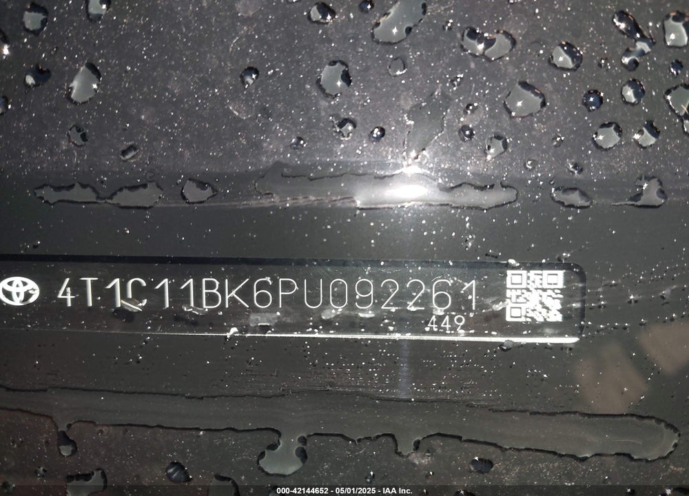 2023 TOYOTA CAMRY VIN: 4T1C11BK6PU092261
