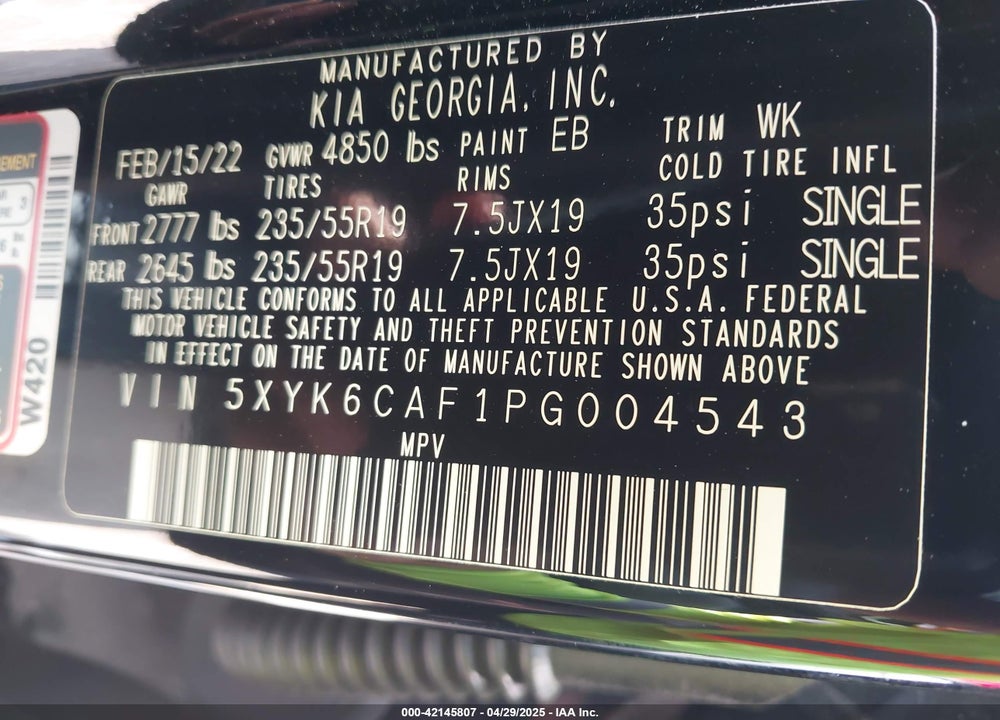 2023 KIA SPORTAGE X LINE VIN: 5XYK6CAF1PG004543