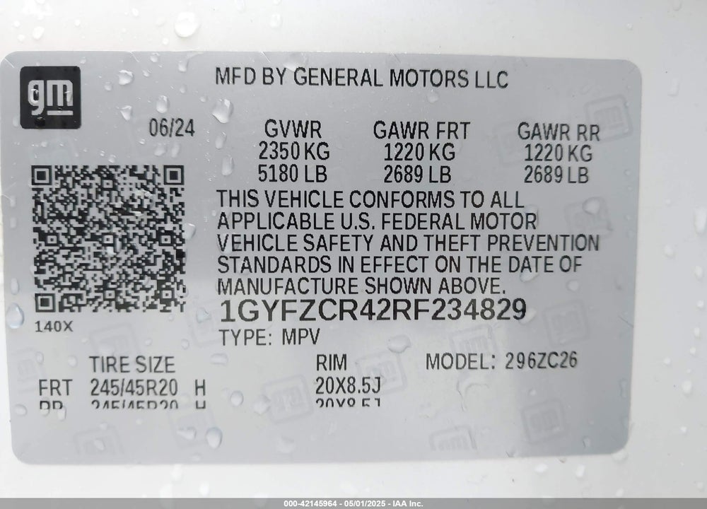 2024 CADILLAC XT4 VIN: 1GYFZCR42RF234829