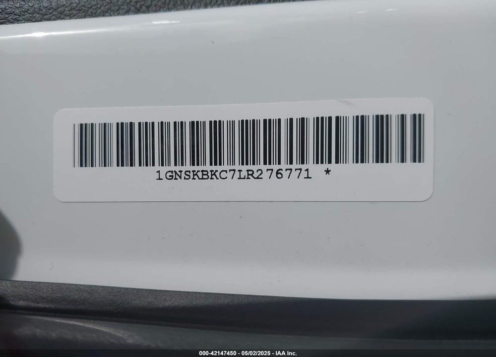 2020 CHEVROLET TAHOE 4WD LT VIN: 1GNSKBKC7LR276771