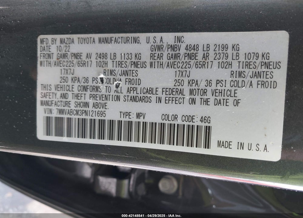 2023 MAZDA CX-50 2.5 S PREFERRED PLUS VIN: 7MMVABCM3PN121695