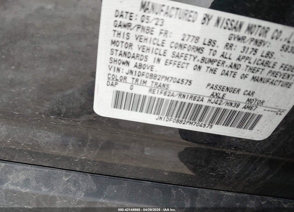 2023 NISSAN ARIYA EVOLVE+ VIN: JN1DF0BB2PM704575