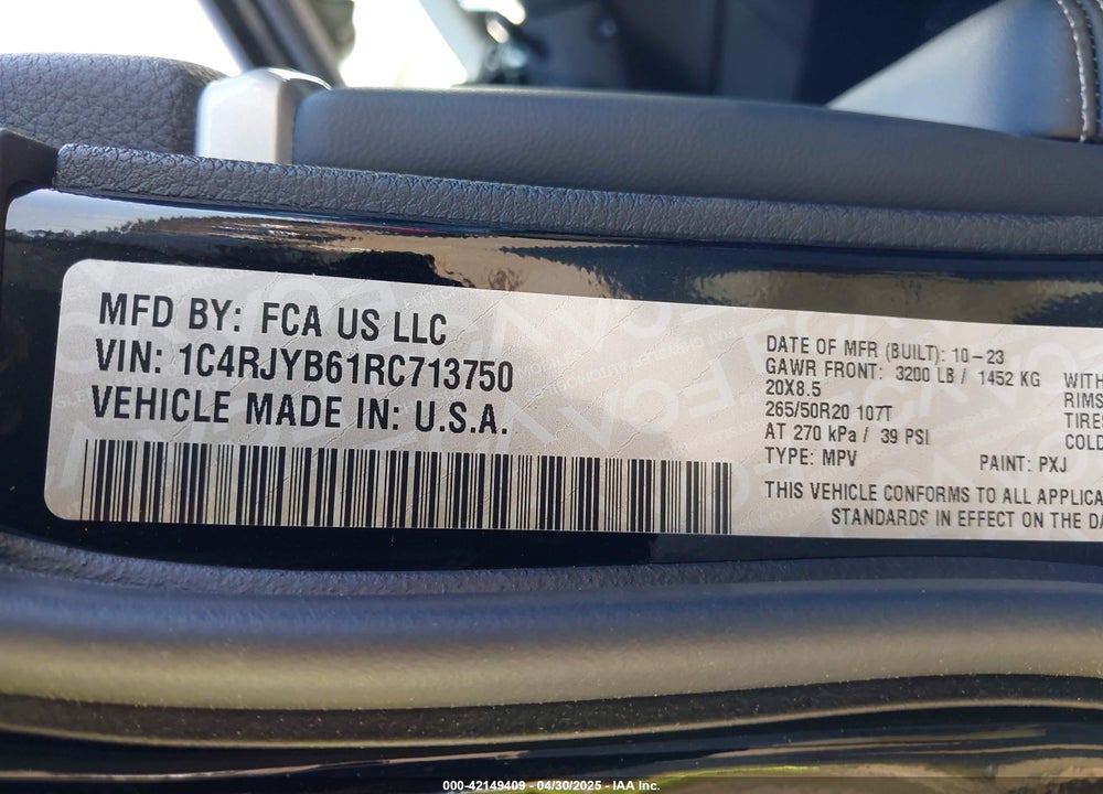 2024 JEEP GRAND CHEROKEE 4XE VIN: 1C4RJYB61RC713750
