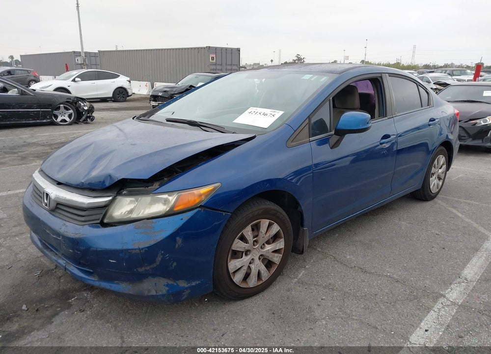 2012 HONDA CIVIC LX VIN: 19XFB2F59CE344618