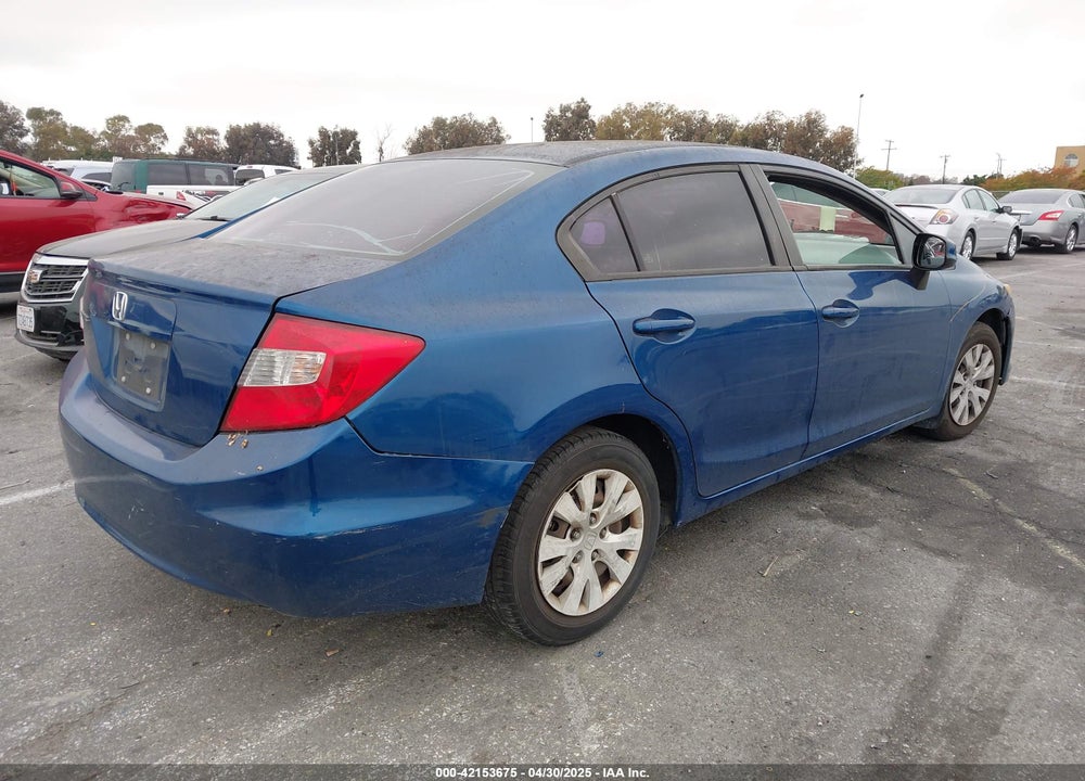 2012 HONDA CIVIC LX VIN: 19XFB2F59CE344618