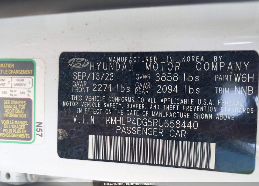2024 HYUNDAI ELANTRA LIMITED VIN: KMHLP4DG5RU658440