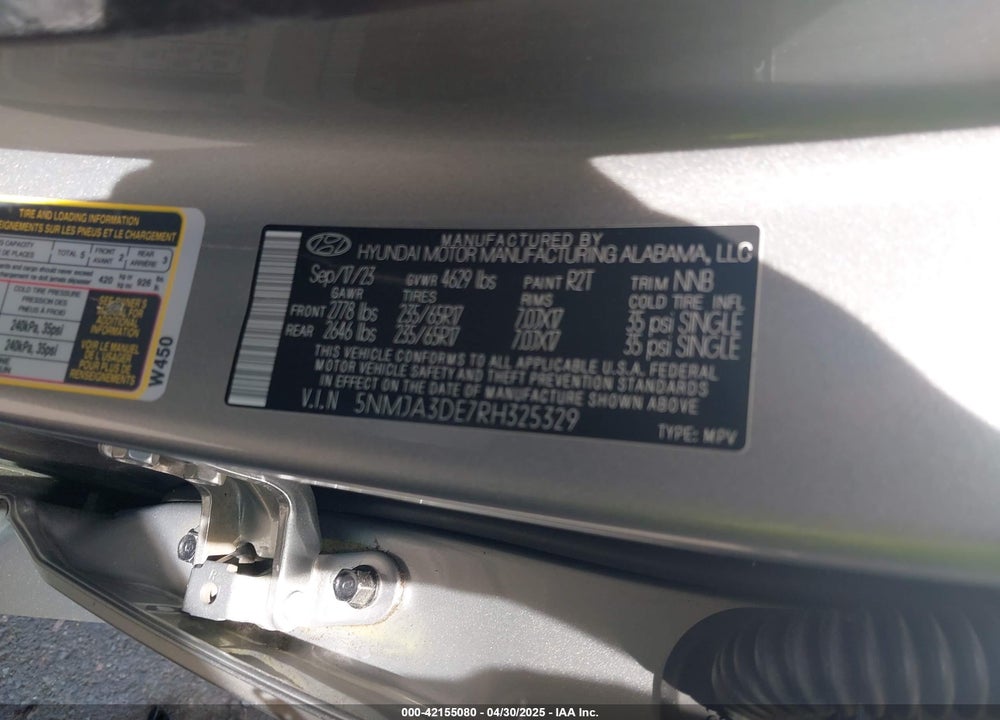 2024 HYUNDAI TUCSON VIN: 5NMJA3DE7RH325329