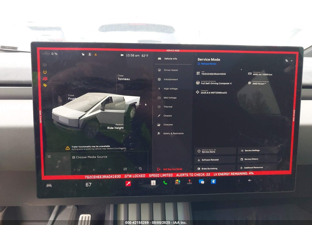 2024 TESLA CYBERTRUCK CYBERBEAST VIN: 7G2CEHEE3RA041930