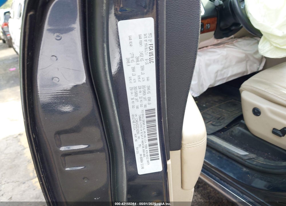 2016 DODGE DURANGO VIN: 1C4RDHDG2GC432941