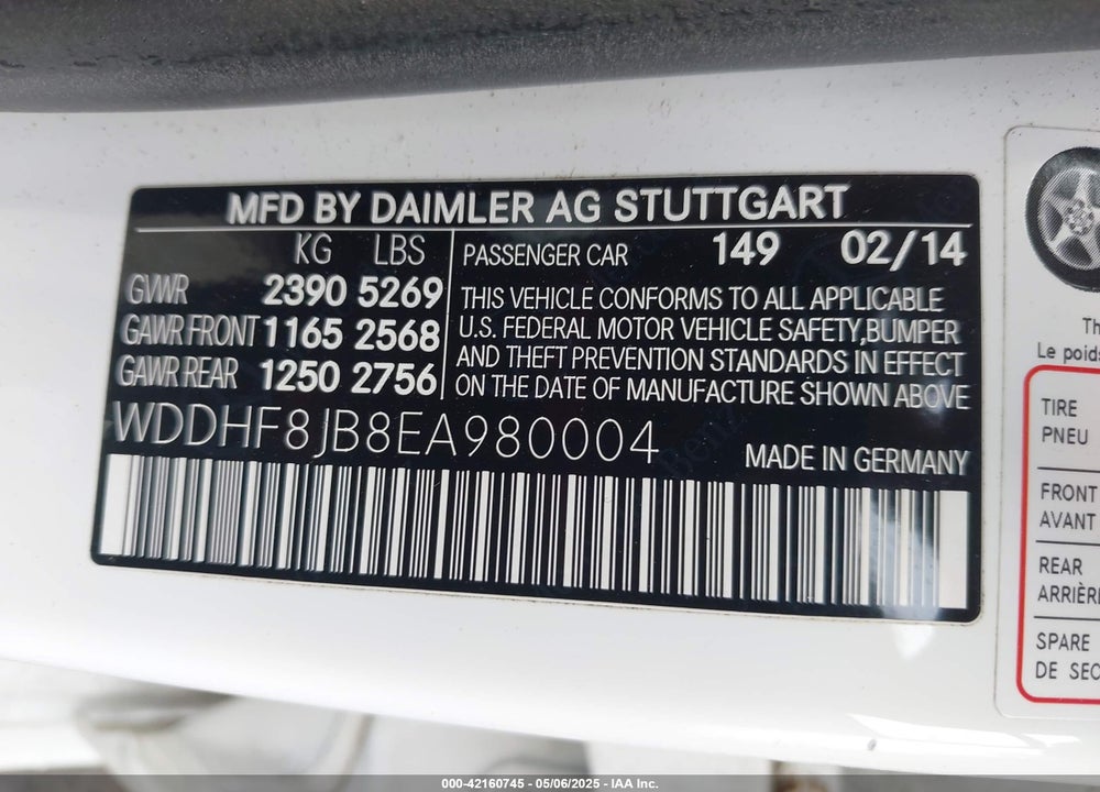 2014 MERCEDES-BENZ E 350 4MATIC VIN: WDDHF8JB8EA980004