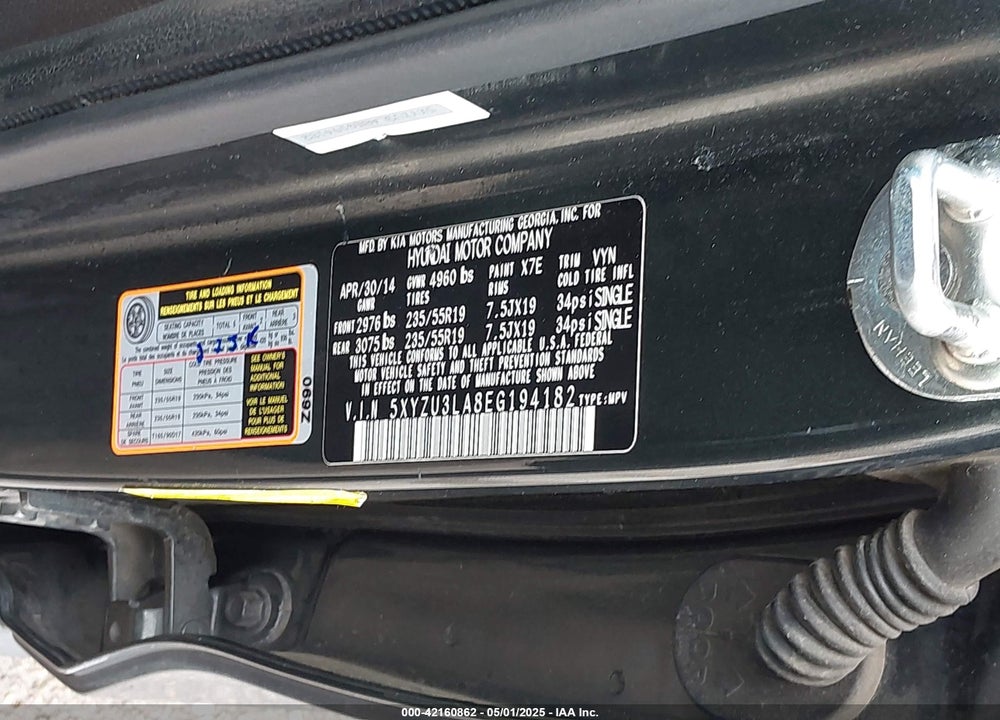 2014 HYUNDAI SANTA FE SPORT VIN: 5XYZU3LA8EG194182