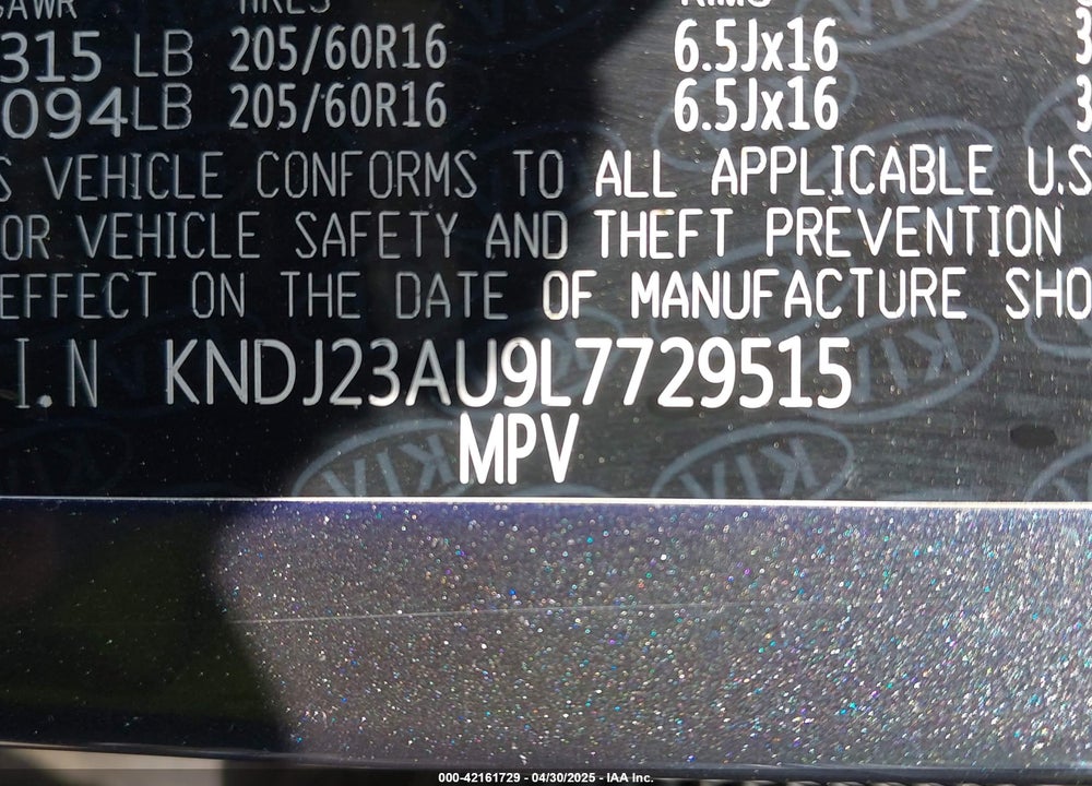 2020 KIA SOUL LX VIN: KNDJ23AU9L7729515