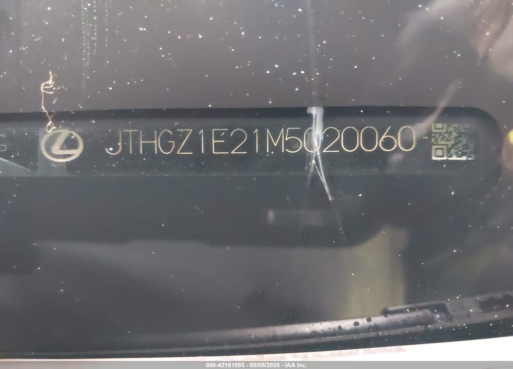 2021 LEXUS IS350 VIN: JTHGZ1E21M5020060