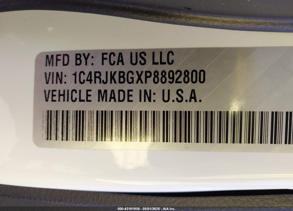 2023 JEEP GRAND CHEROKEE VIN: 1C4RJKBGXP8892800