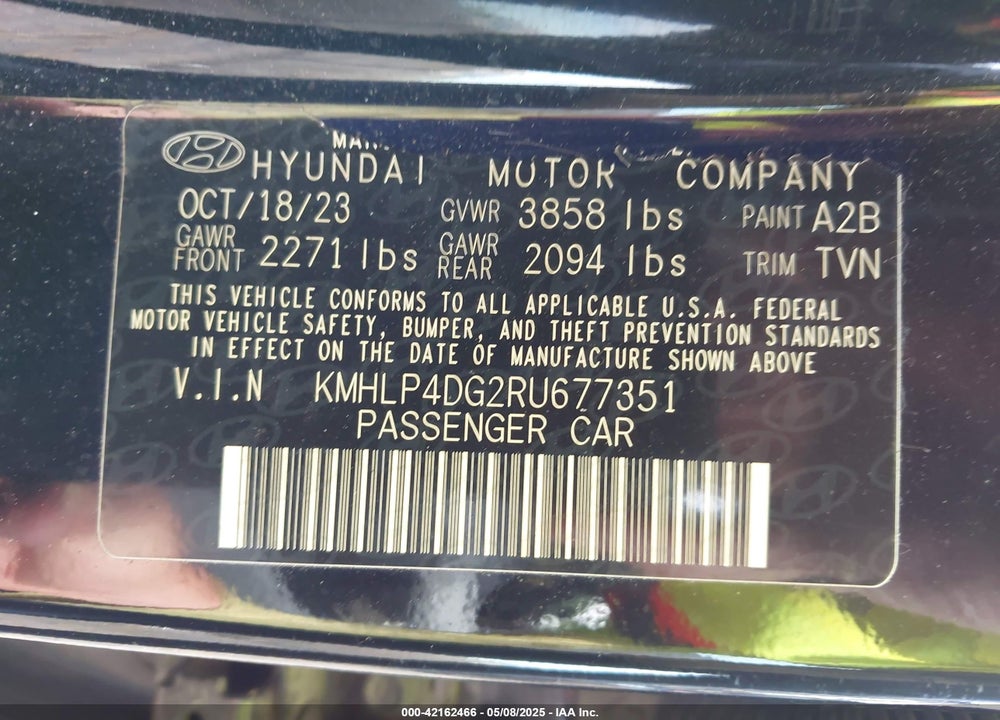 2024 HYUNDAI ELANTRA VIN: KMHLP4DG2RU677351