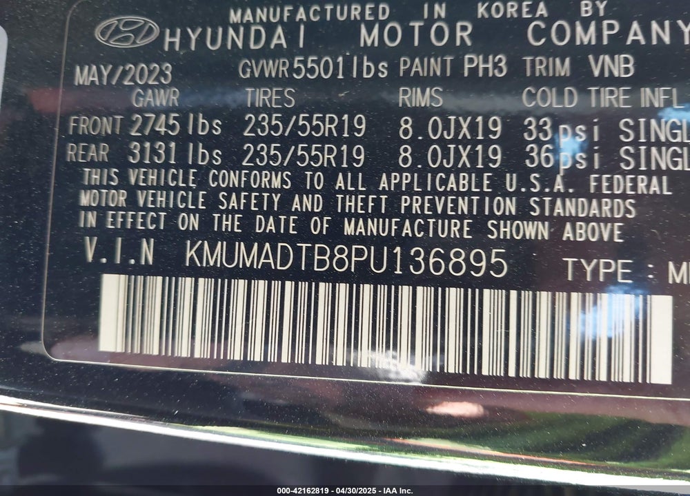 2023 GENESIS GV70 2.5T AWD VIN: KMUMADTB8PU136895