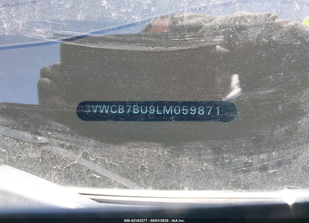 2020 VOLKSWAGEN JETTA VIN: 3VWCB7BU9LM059871