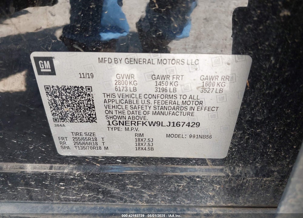 2020 CHEVROLET TRAVERSE FWD LS VIN: 1GNERFKW9LJ167429