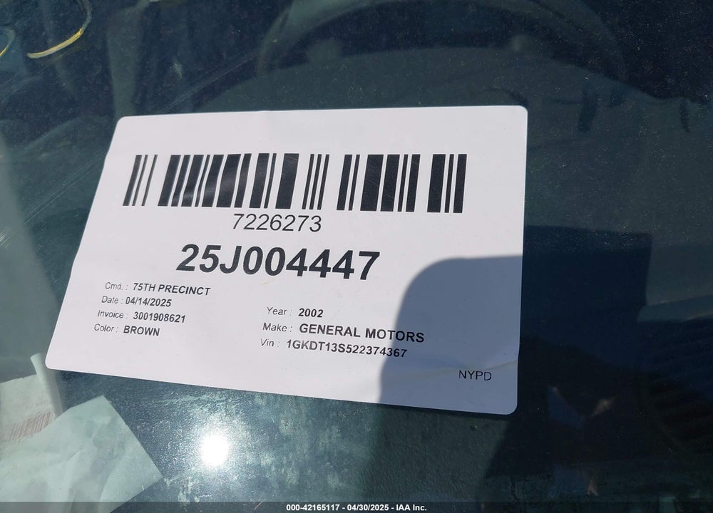 2002 GMC ENVOY VIN: 1GKDT13S522374367