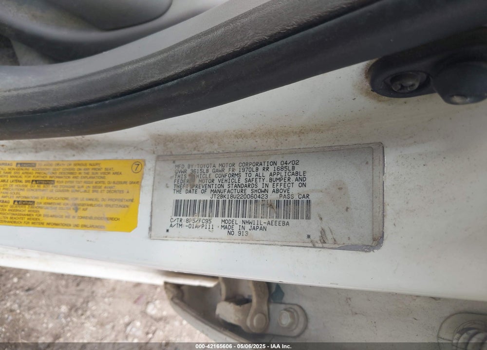 2003 TOYOTA PRIUS VIN: JT2BK12U330083316