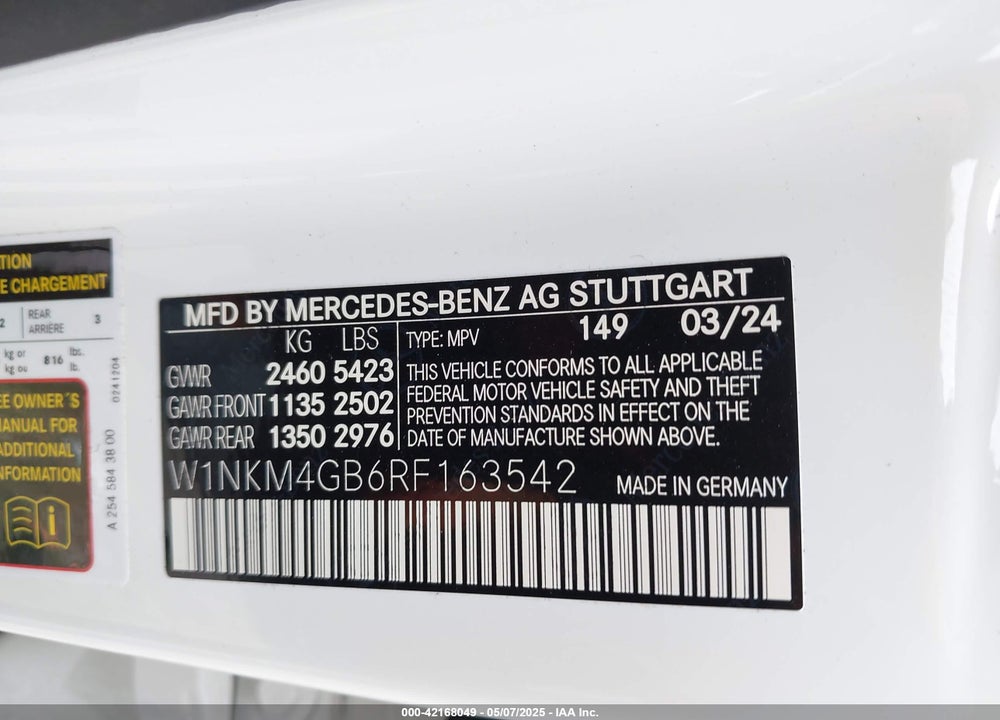 2024 MERCEDES-BENZ GLC 300 VIN: W1NKM4GB6RF163542