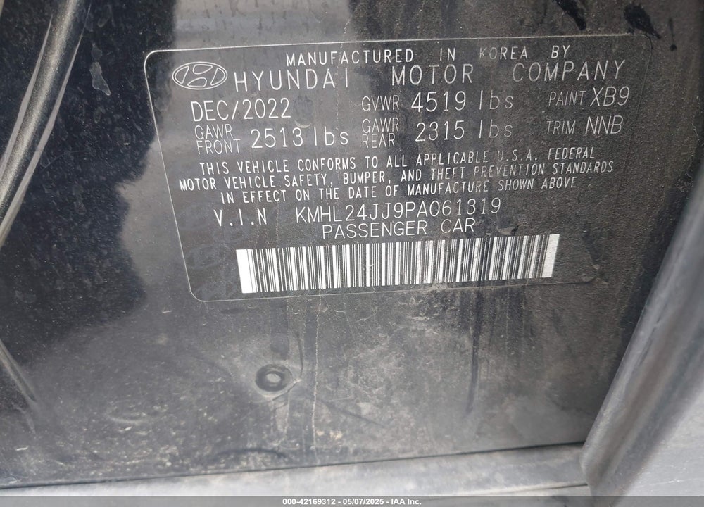 2023 HYUNDAI SONATA HYBRID BLUE VIN: KMHL24JJ9PA061319