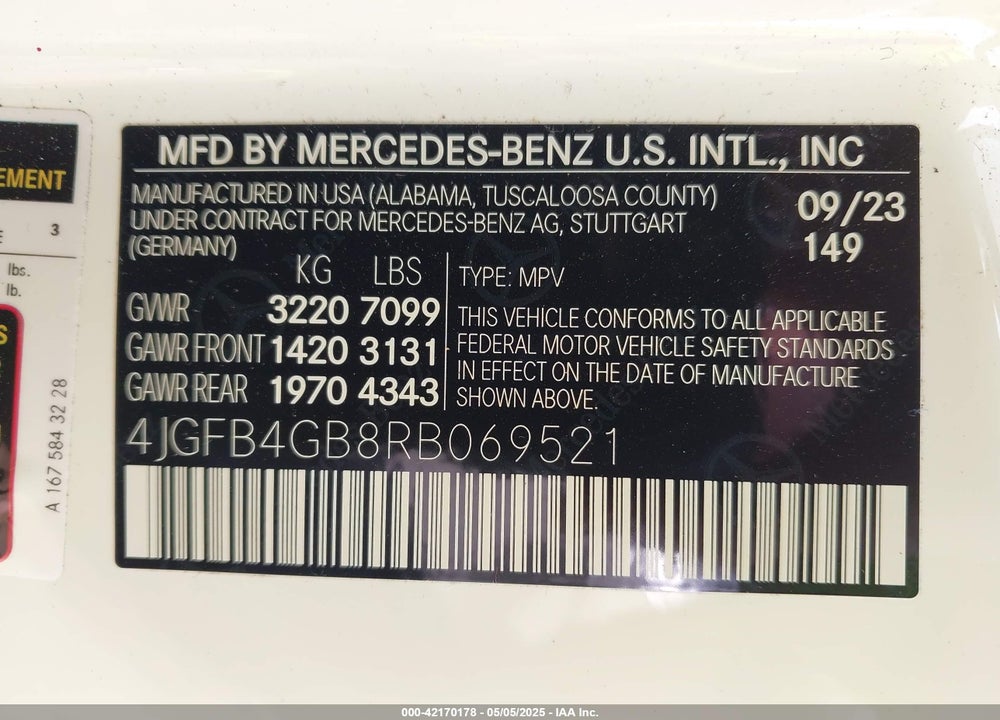 2024 MERCEDES-BENZ GLE 450 PLUG-IN HYBRID 4MATIC VIN: 4JGFB4GB8RB069521