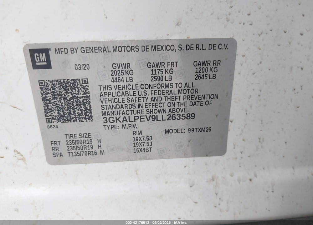 2020 GMC TERRAIN FWD SLT VIN: 3GKALPEV9LL263589