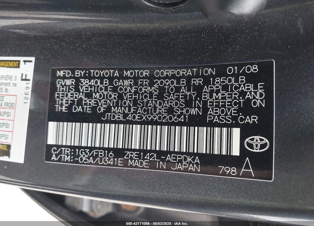2009 TOYOTA COROLLA LE VIN: JTDBL40EX99020641