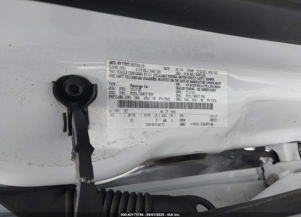 2014 FORD C-MAX ENERGI VIN: 1FADP5CU7EL503688