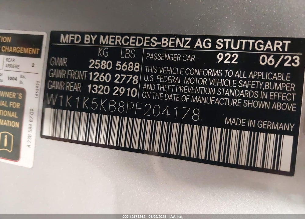 2023 MERCEDES-BENZ E 450 4MATIC VIN: W1K1K5KB8PF204178
