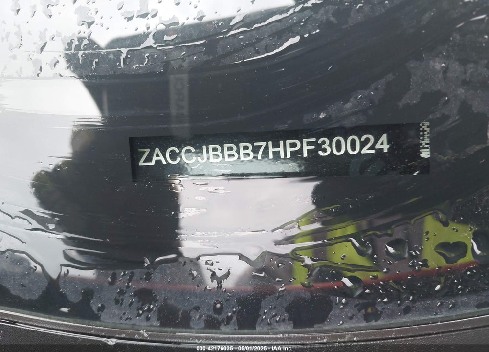 2017 JEEP RENEGADE VIN: ZACCJBBB7HPF30024