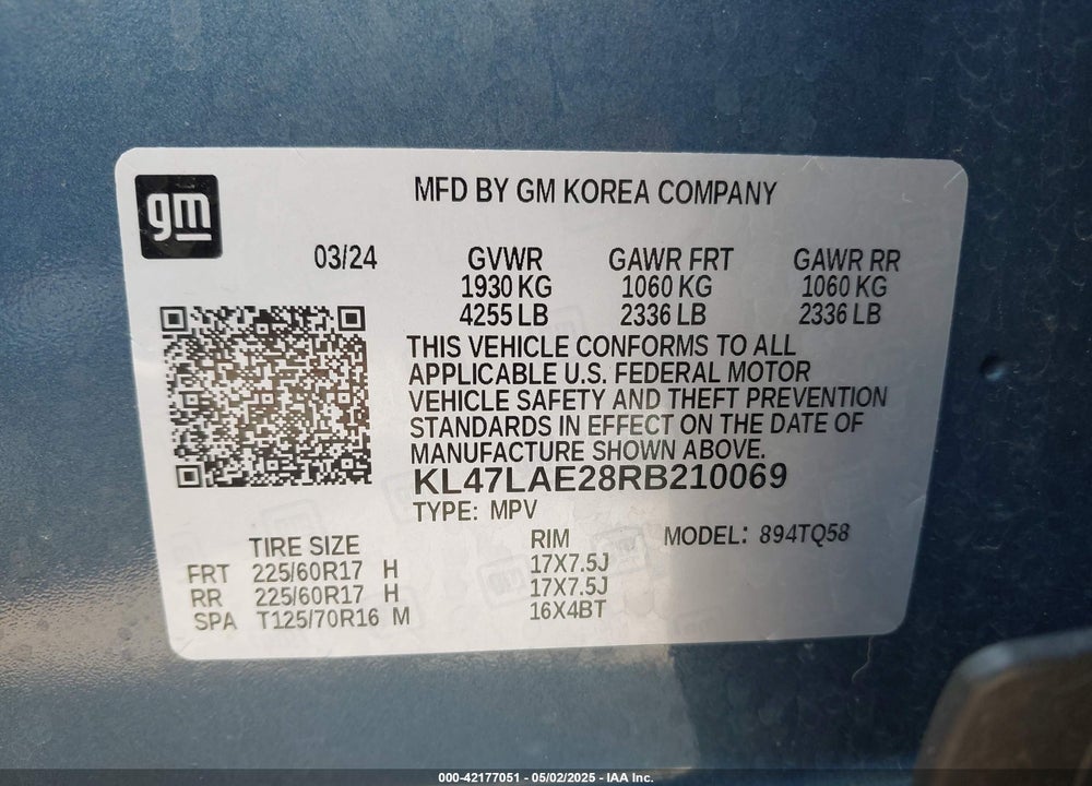 2024 BUICK ENVISTA PREFERRED FWD VIN: KL47LAE28RB210069
