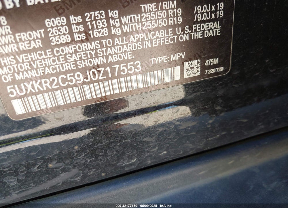 2018 BMW X5 SDRIVE35I VIN: 5UXKR2C59J0Z17553